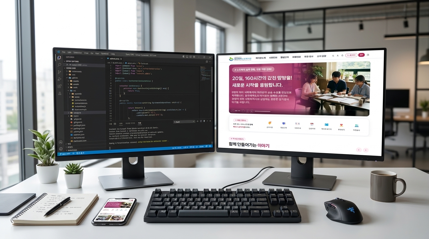 복지관 홈페이지 리뉴얼, 4번째엔 CMS부터 직접