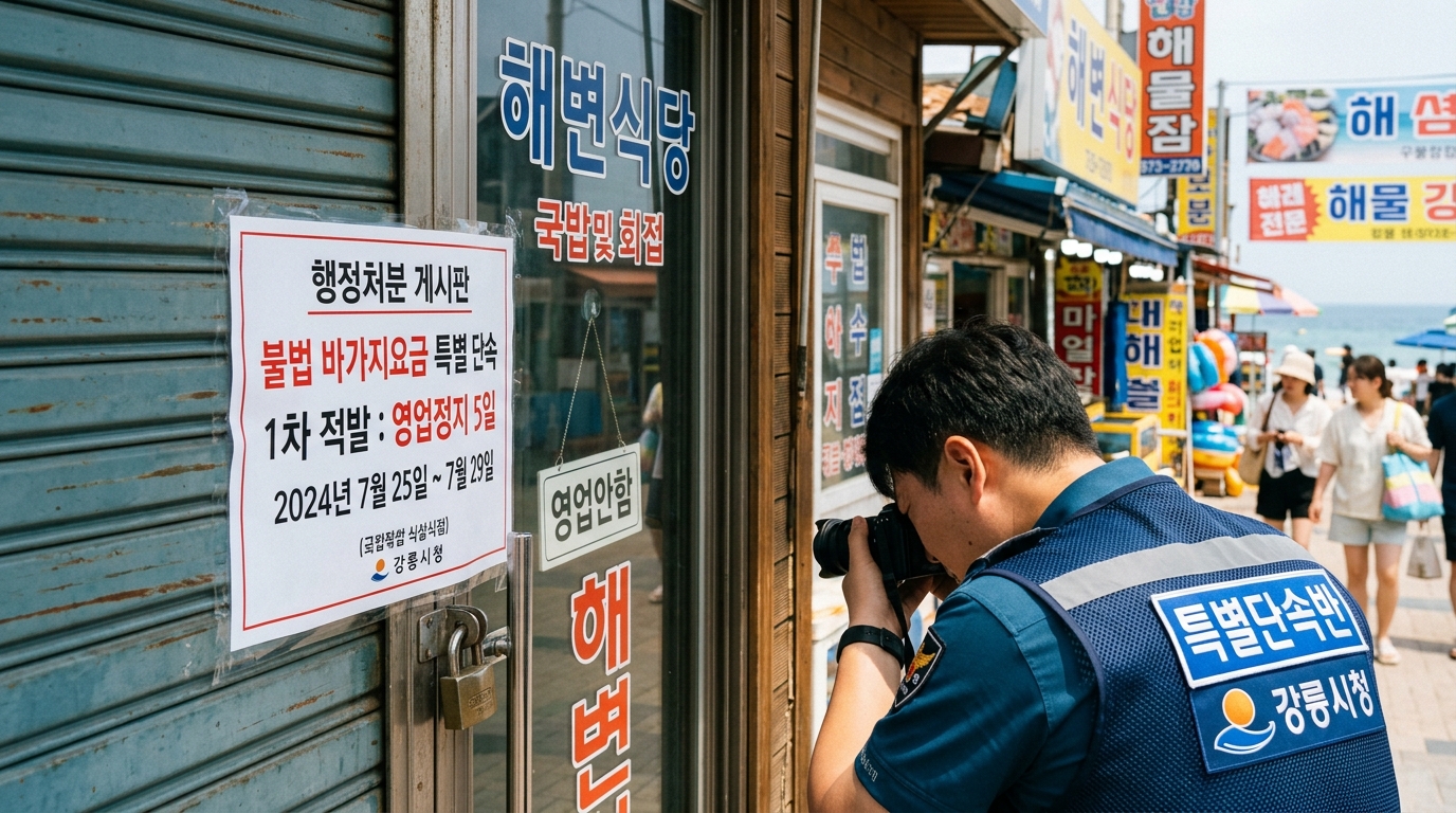 휴가철 바가지요금 단속, 첫 적발에 영업정지 5일